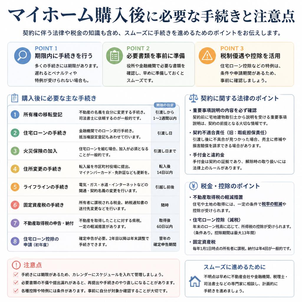 購入後の手続きと注意点