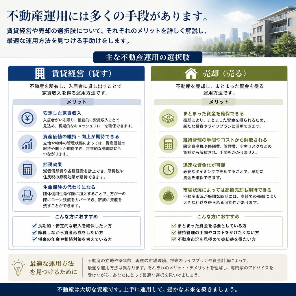 不動産運用の手段とそのメリット