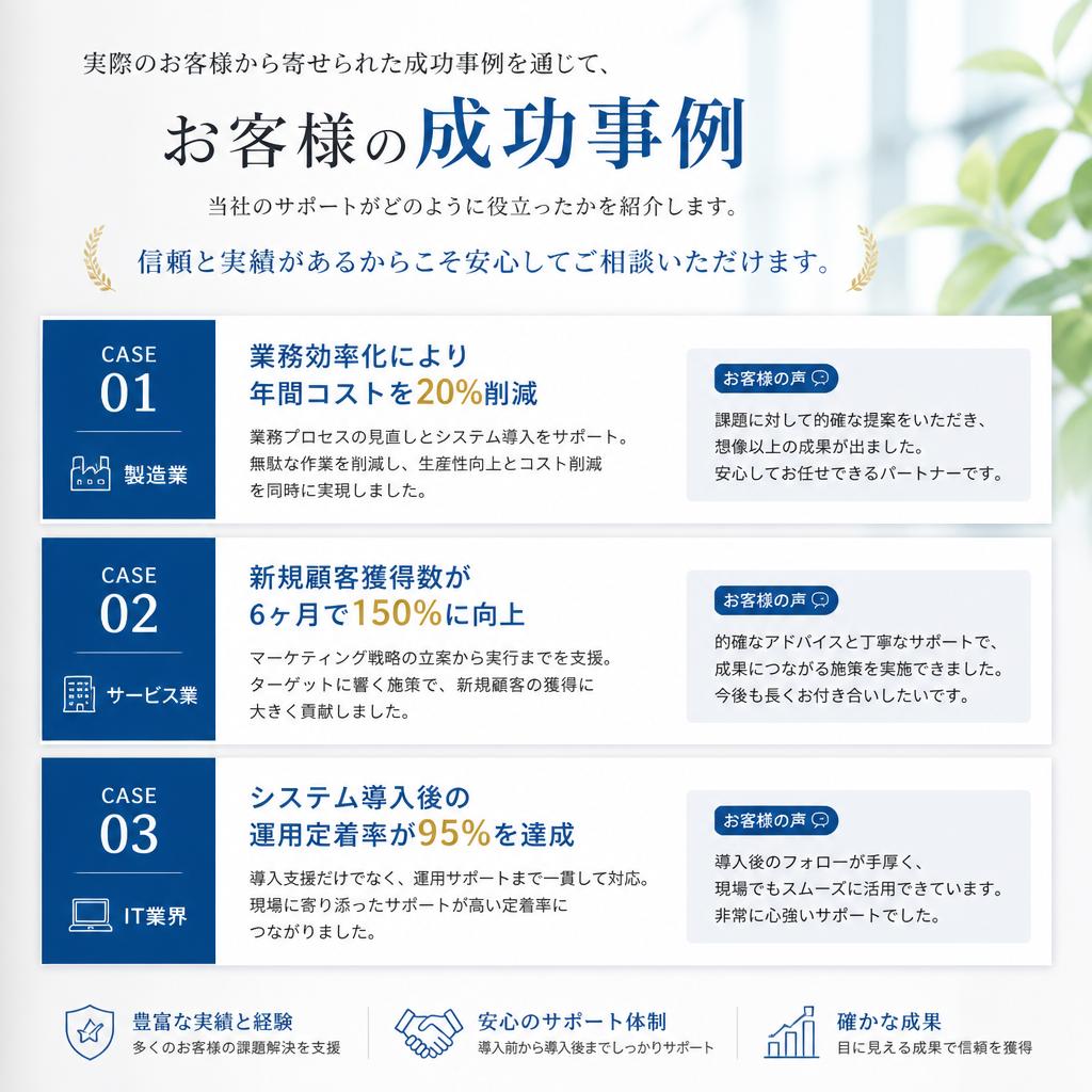 お客様の声：成功事例の紹介